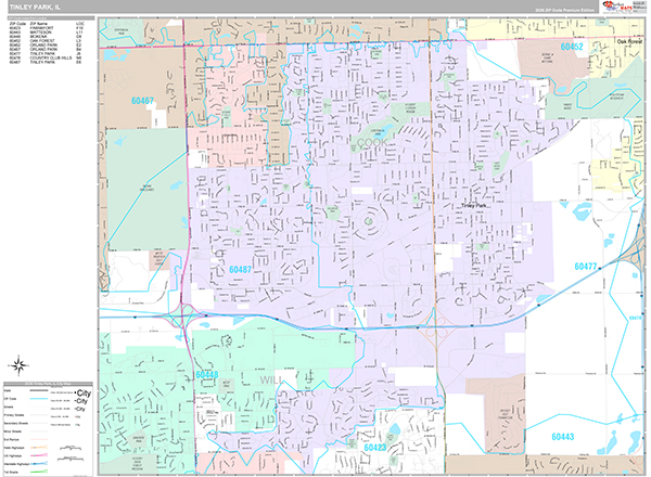 Tinley Park Wall Map